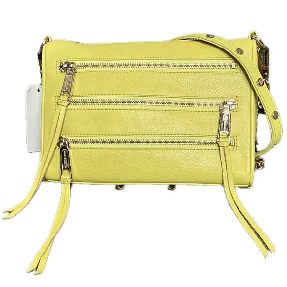 Rebecca Minkoff Yellow Pebbled Leather M.A.C Bag w/ Removable Crossbody - Picture 1 of 9